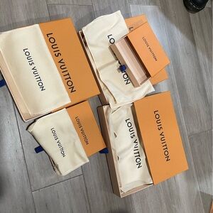 5 assorted size Louis Vuitton Boxes